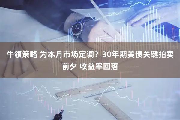 牛领策略 为本月市场定调？30年期美债关键拍卖前夕 收益率回落
